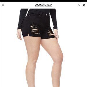 Black Good American Cut Off Jean Shorts